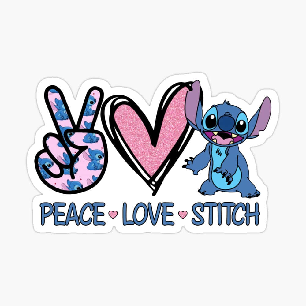 Peace Love Stitch Sticker Wallpaper