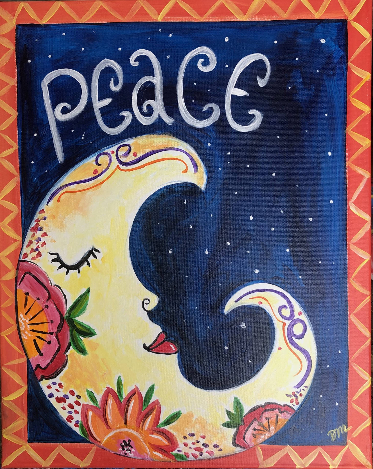 Peace Moon Art Background