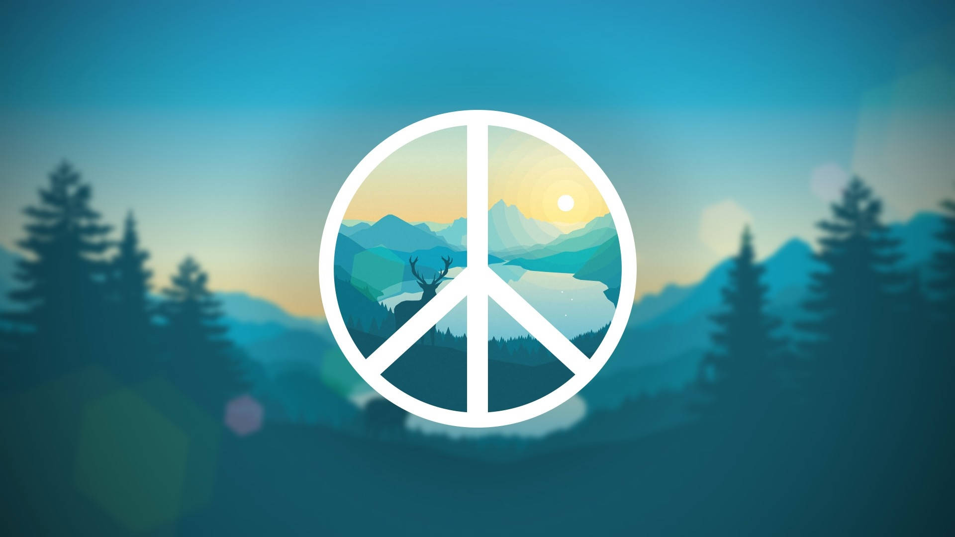 Peace Mountains Digital Art Background