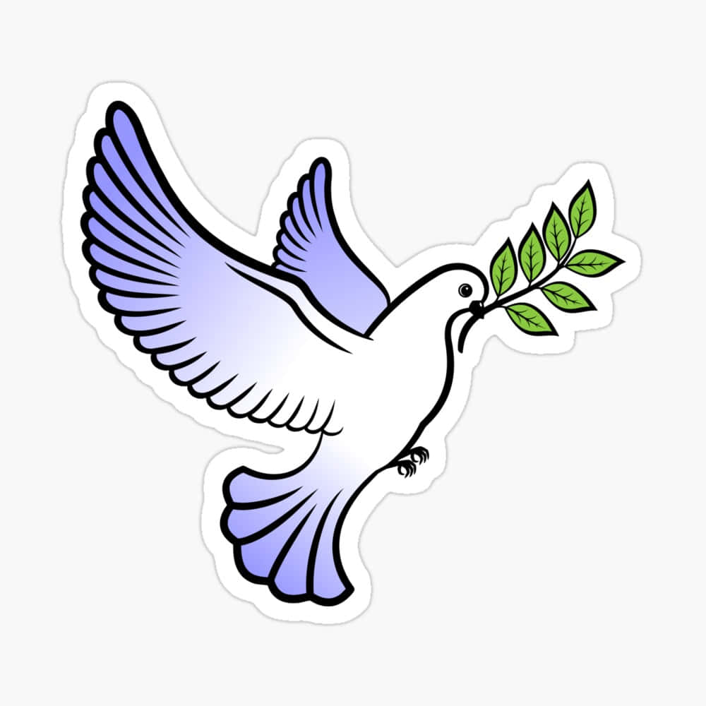 A Dove With A Branch Of Green Sticker