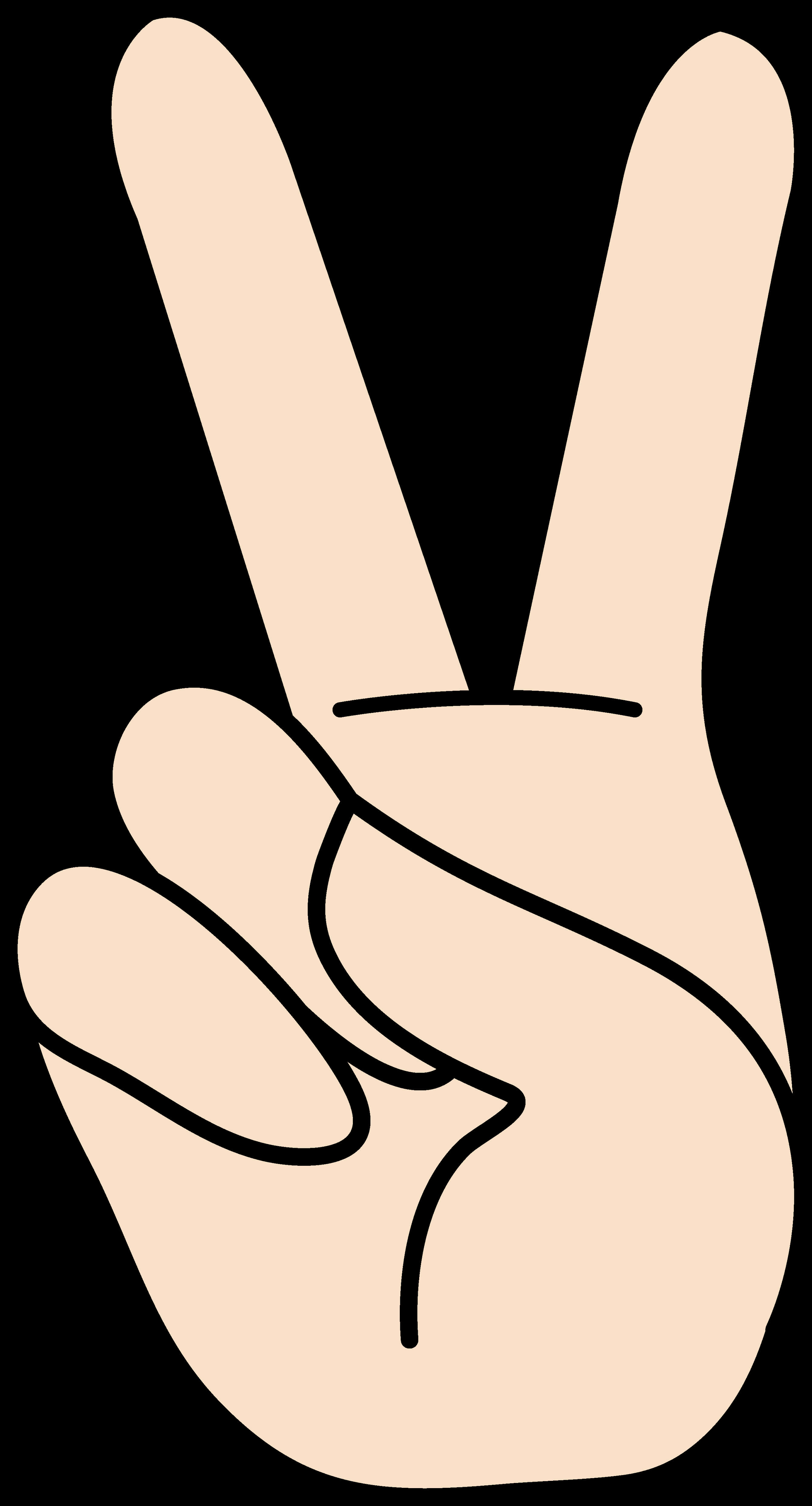 Peace Sign Hand Gesture Illustration PNG