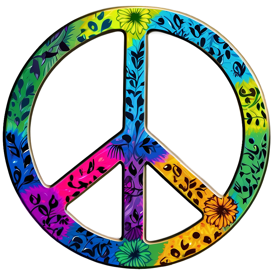 Download Peace Sign Hippie Graphic Png Fwv 