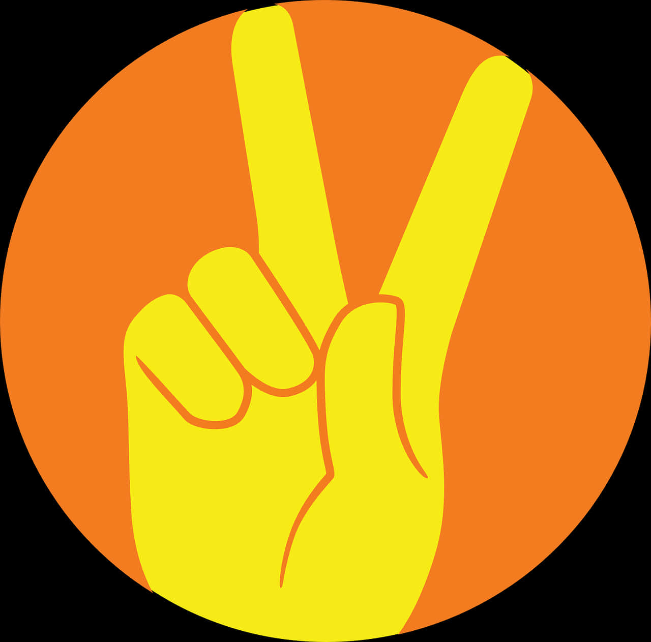 Peace Sign Icon Orange Background PNG