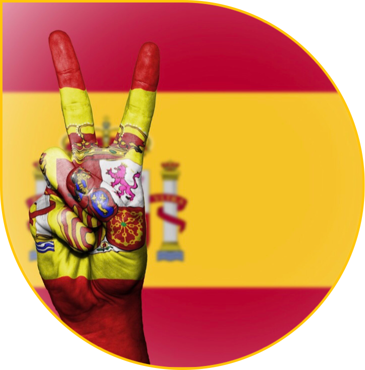 Peace Sign Spain Flag Painted Hand PNG