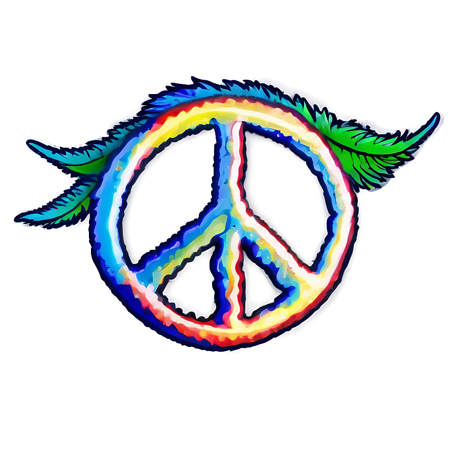 Peace Sign With Feathers Png Ddm39 PNG