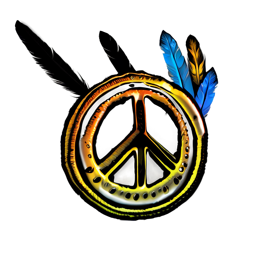 Peace Sign With Feathers Png Otx17 PNG