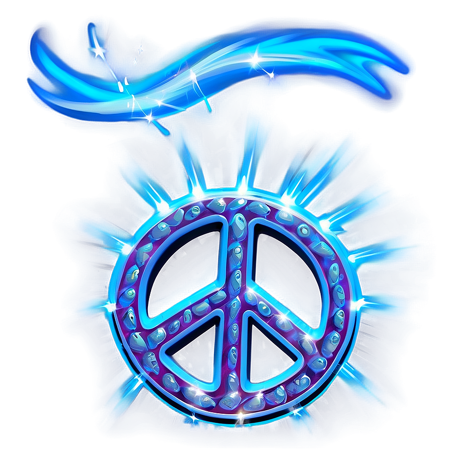 Peace Sign With Light Rays Png Okn PNG