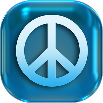 Peace Symbol Blue Icon PNG