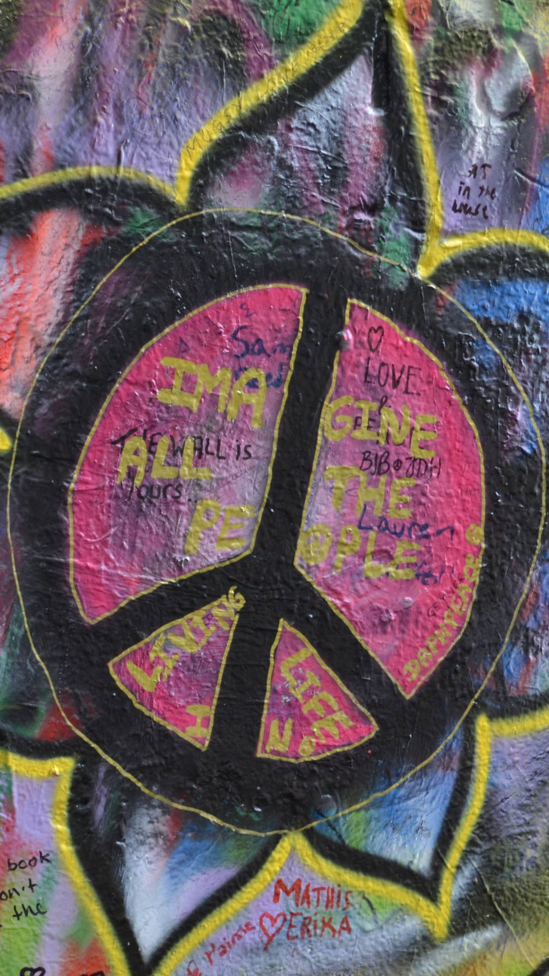 Simbolo Di Pace Graffiti Colorati Sfondo
