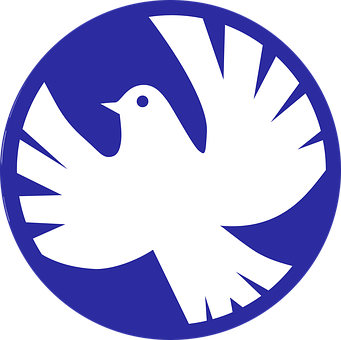 Peace Symbol Dove Blue Background PNG