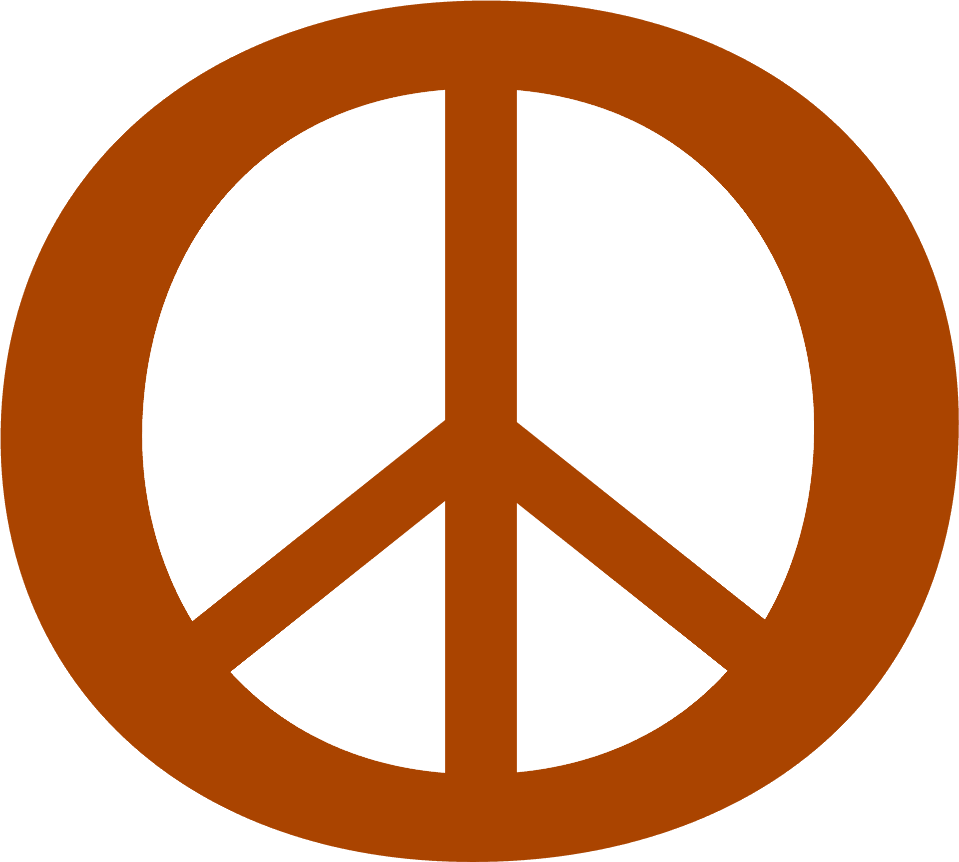 Peace Symbol Orangeon Blue Background PNG