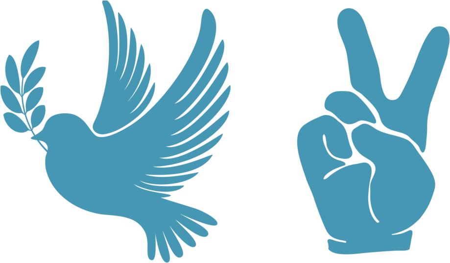 Peace Symbols Doveand Victory Hand PNG