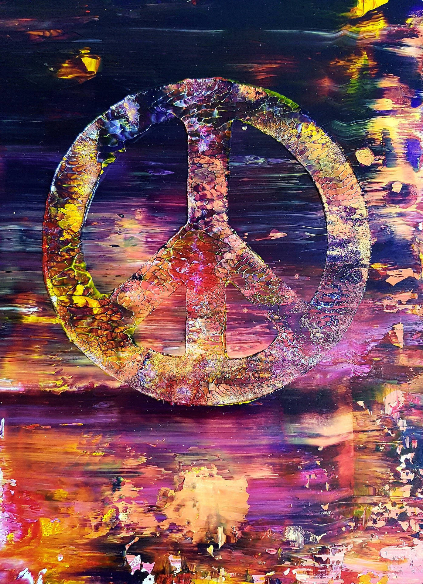 Peace Textured Painting Wallpaper