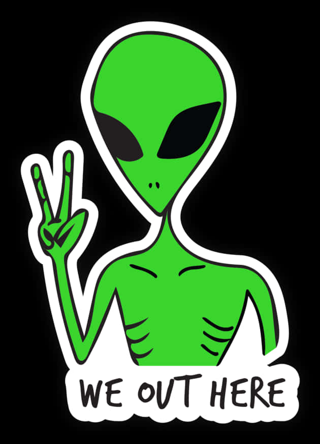 Peaceful Alien Gesture Graphic PNG