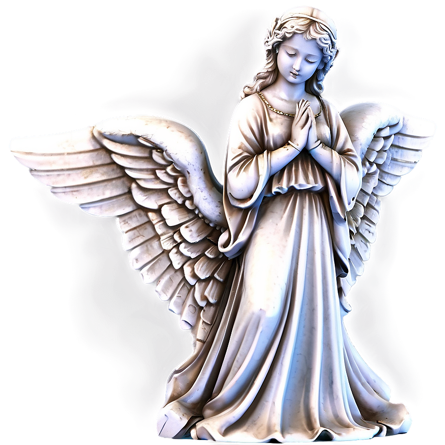 Peaceful Angel Statue Png Rkr PNG