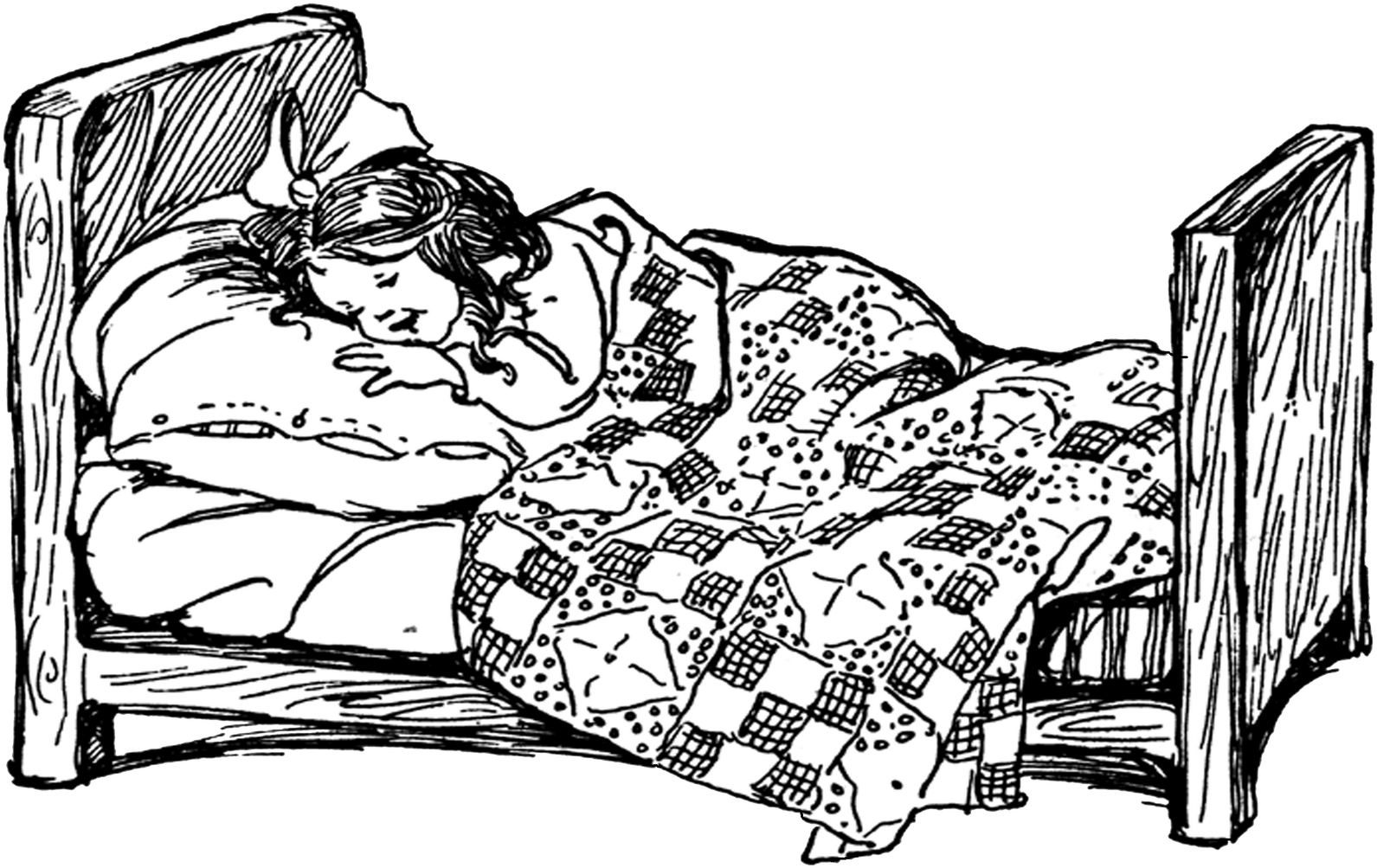 Peaceful Child Sleeping Vintage Illustration SVG
