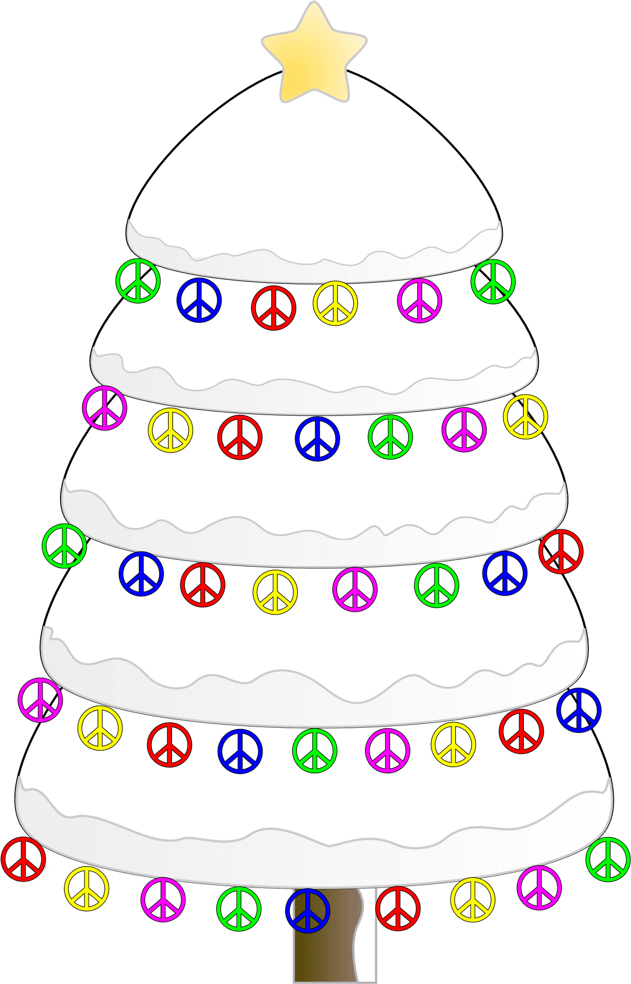 Peaceful Christmas Treewith Symbols PNG