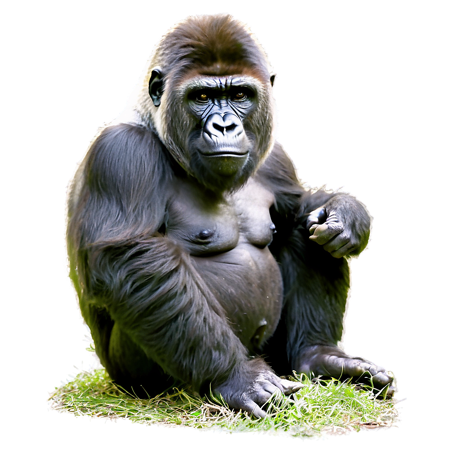 Download Peaceful Gorilla Sitting Png 60 | Wallpapers.com