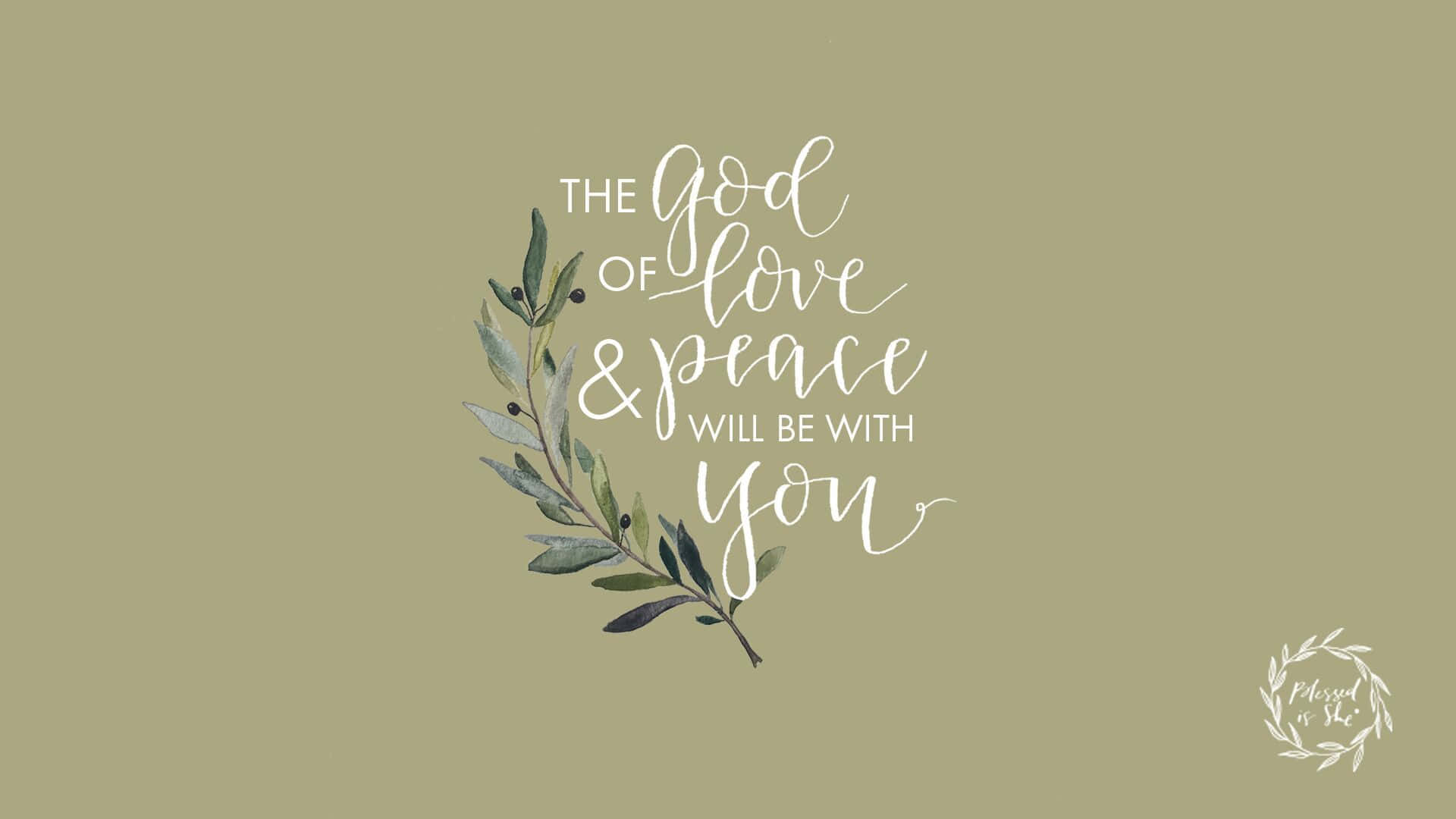 Peaceful Olive Branch Bible Verse Wallpaper