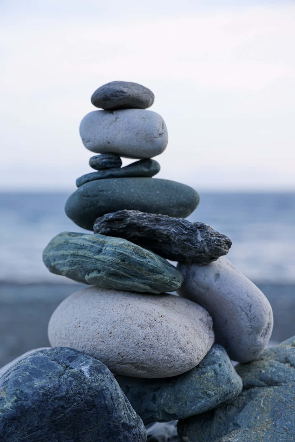 Peaceful Beach Pebble Stack Picture