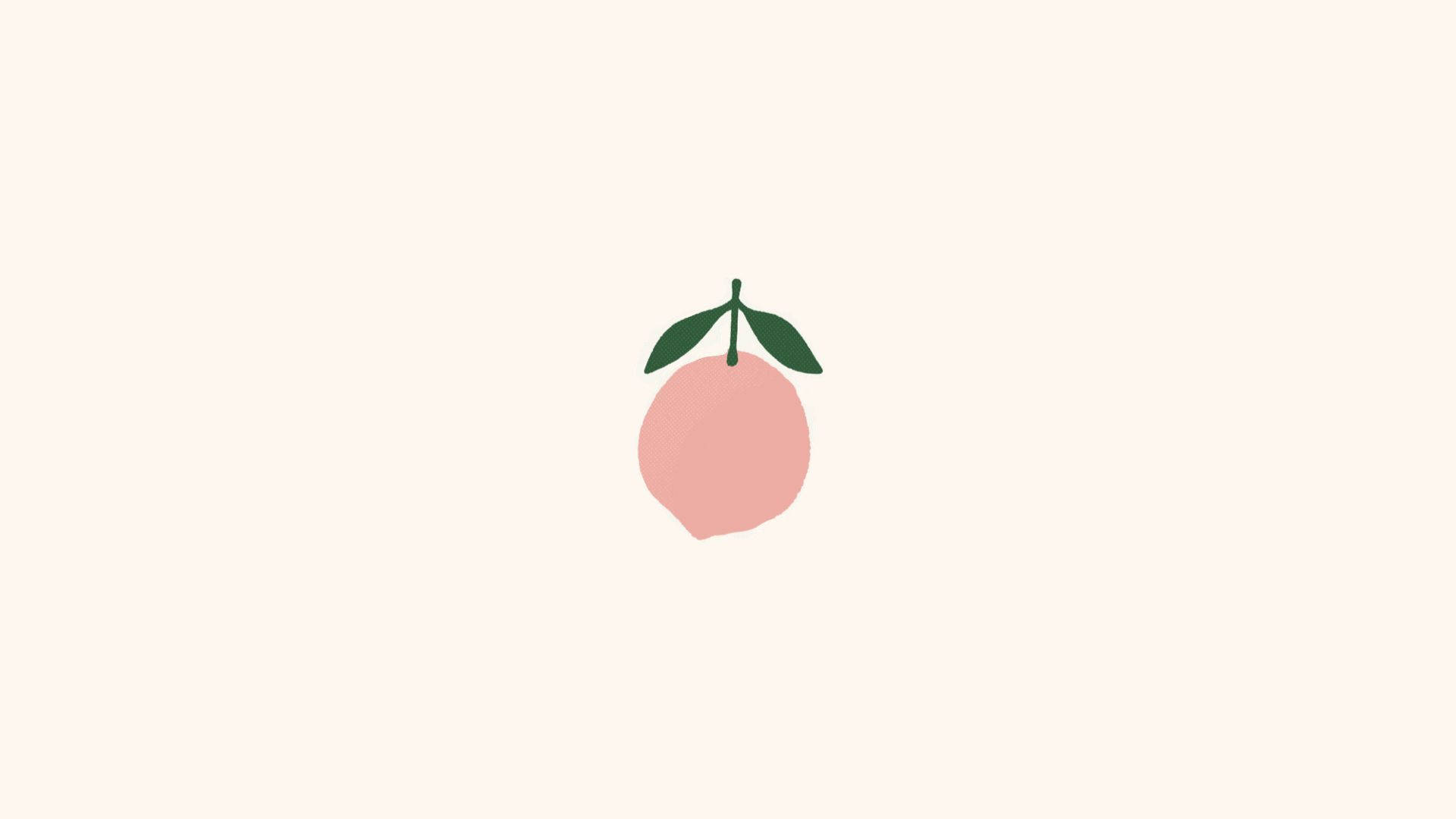 Peach Aesthetic Fruit Illustration Wallpaper