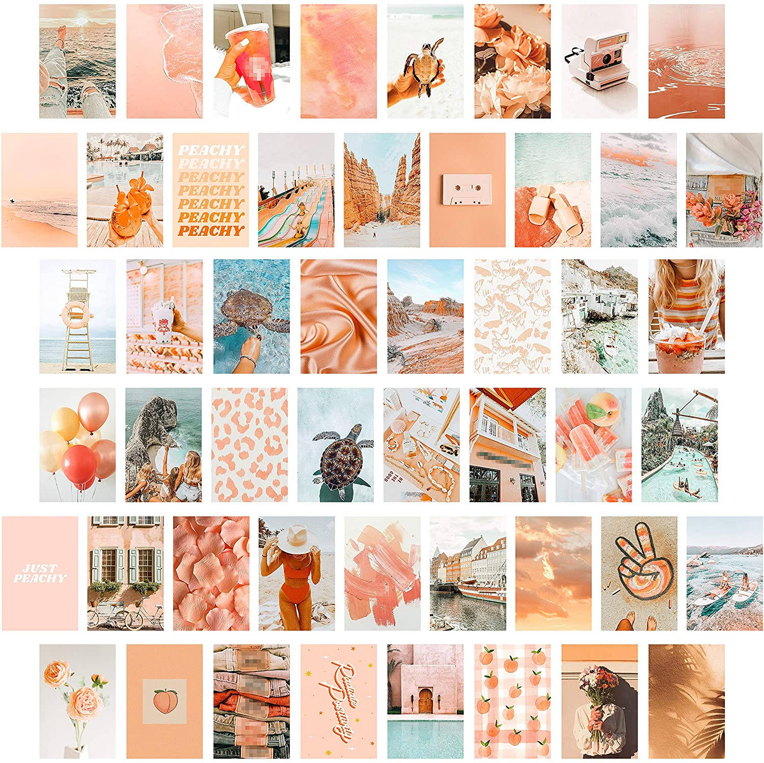 Peach Aesthetic Icons Wallpaper