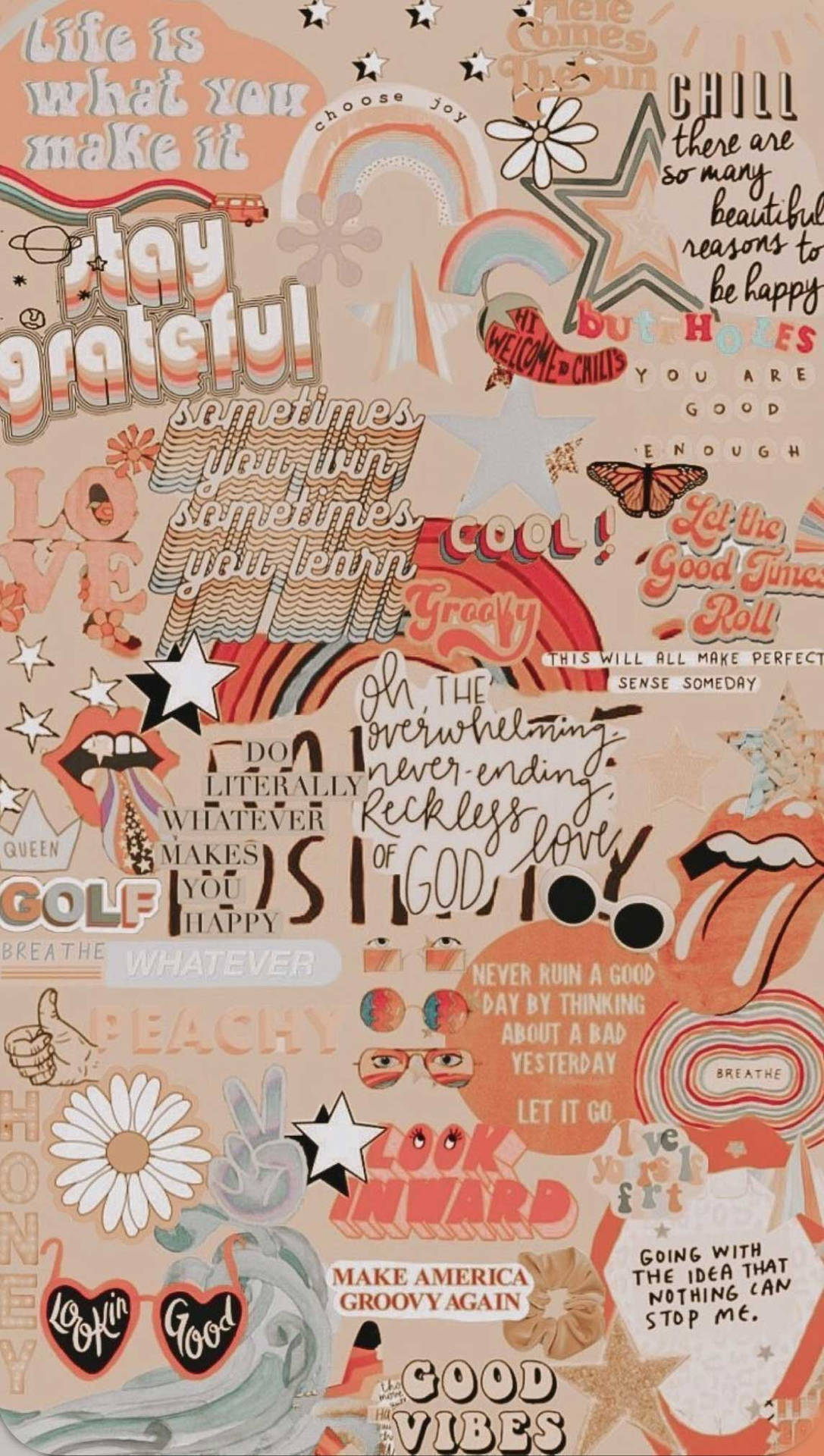 Peach Aesthetic Typography Wallpaper