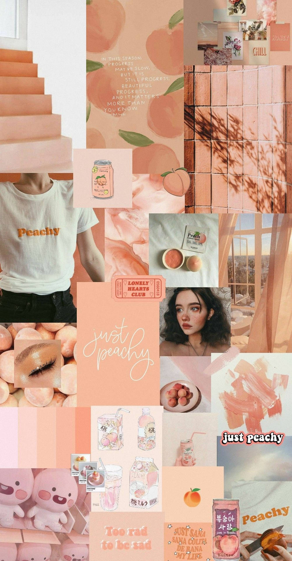 Peach Aesthetic With Gradient Stairs Wallpaper