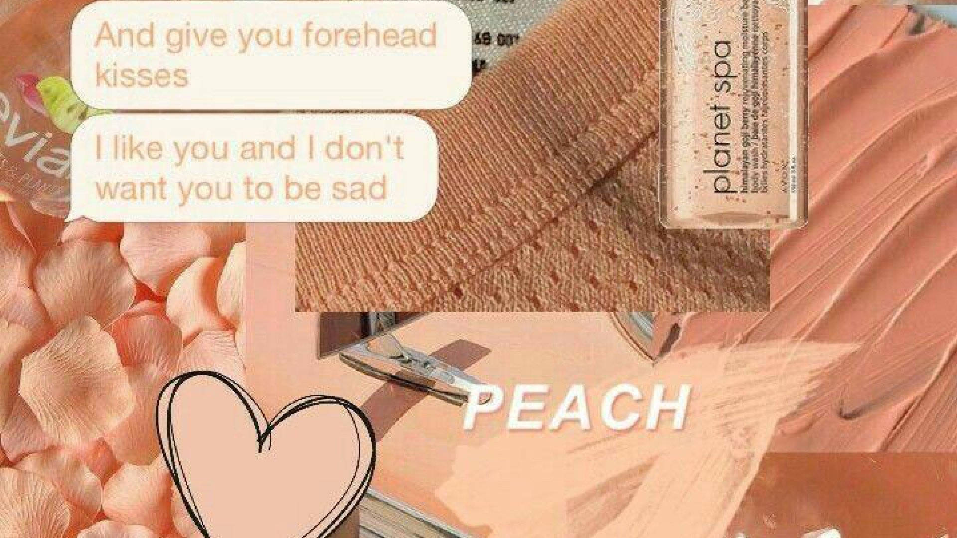 Peach Aesthetic With Text Messages Wallpaper