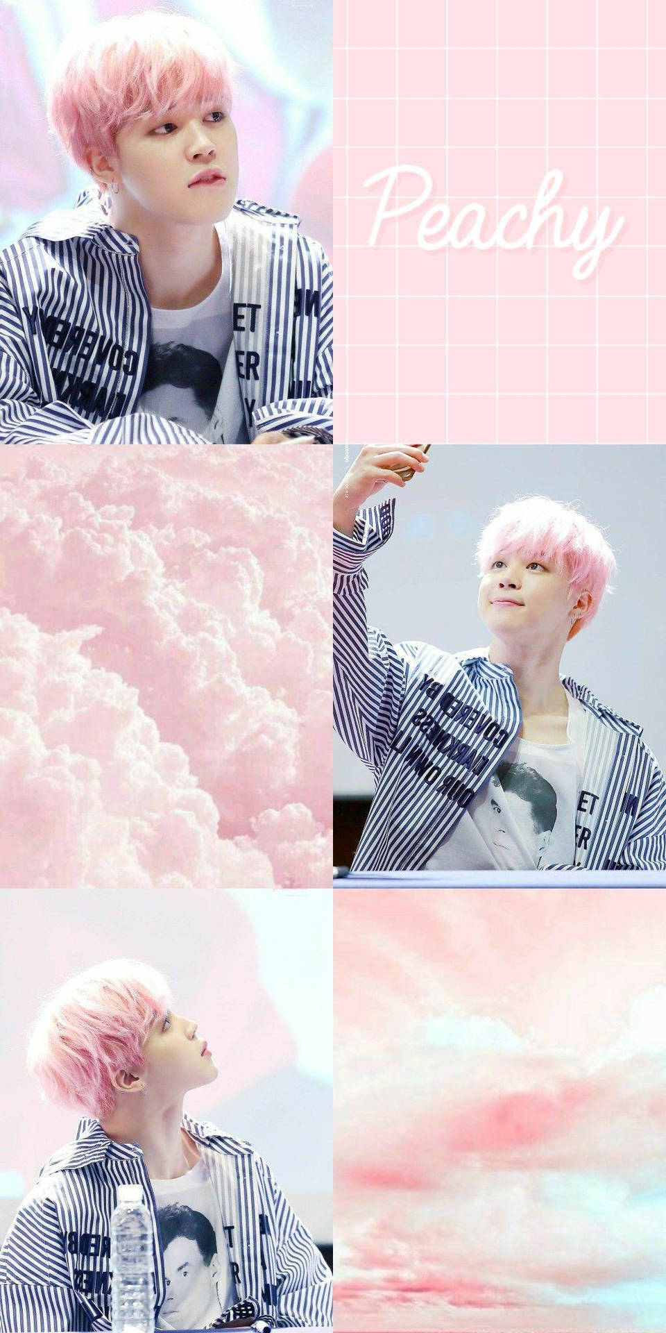 Peach And Stripes Jimin Aesthetic Wallpaper