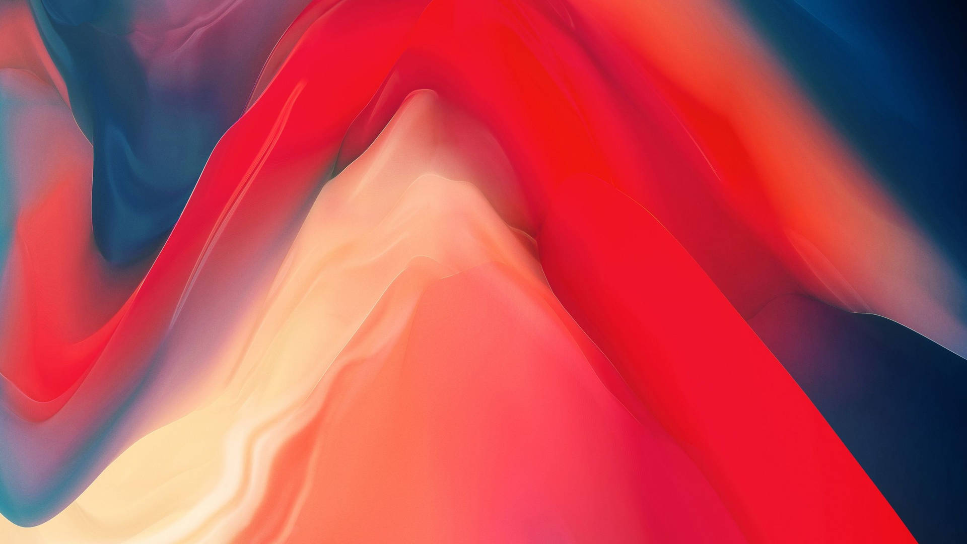 Peach, Blue, Red Abstract Graphic Art Wallpaper