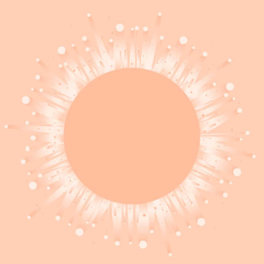 Persikofärgadbild Av Solen I Konstformat.