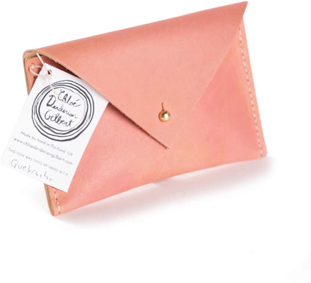Peach Envelope Walletwith Tag PNG
