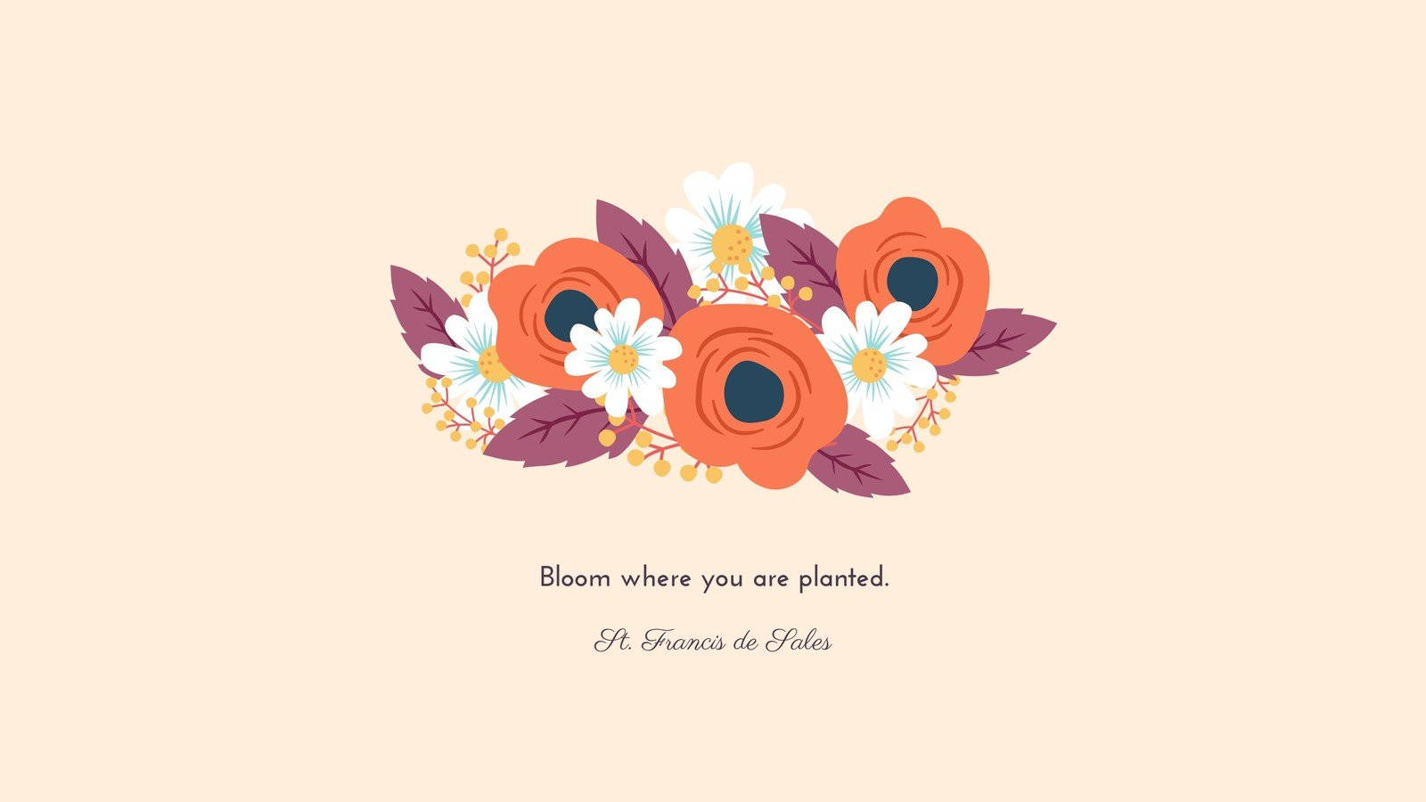 Peach Floral Spring Aesthetic Wallpaper