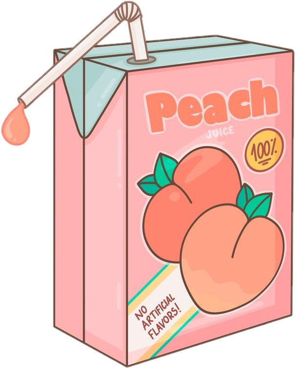 Peach Juice Carton Illustration PNG