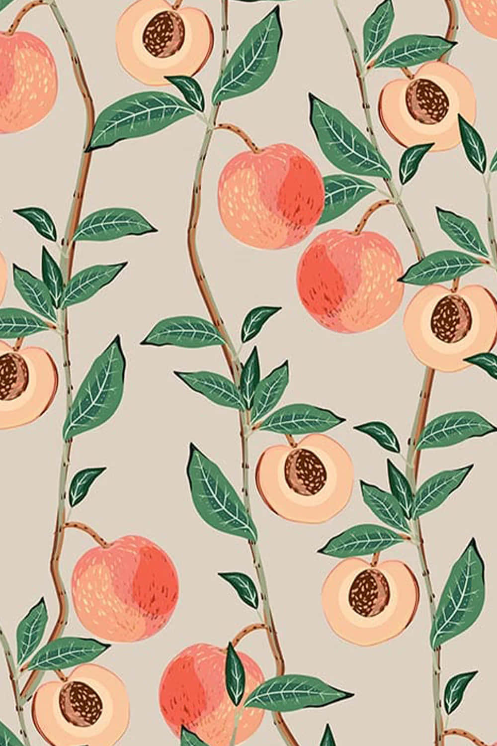 Peach Pattern Aesthetic Wallpaper Wallpaper