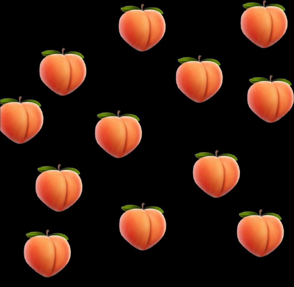 Peach Pattern Black Background PNG