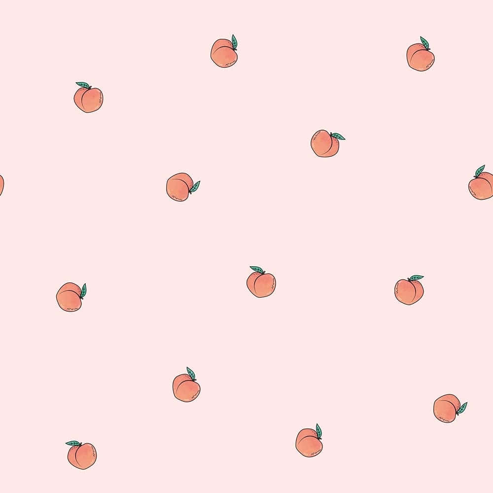 Peach Pattern Pink Background Wallpaper