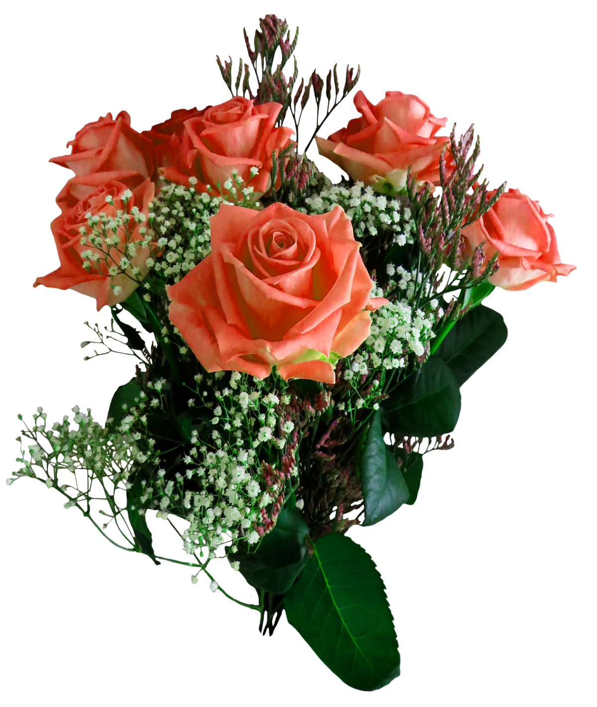 Peach Rose Bouquet PNG