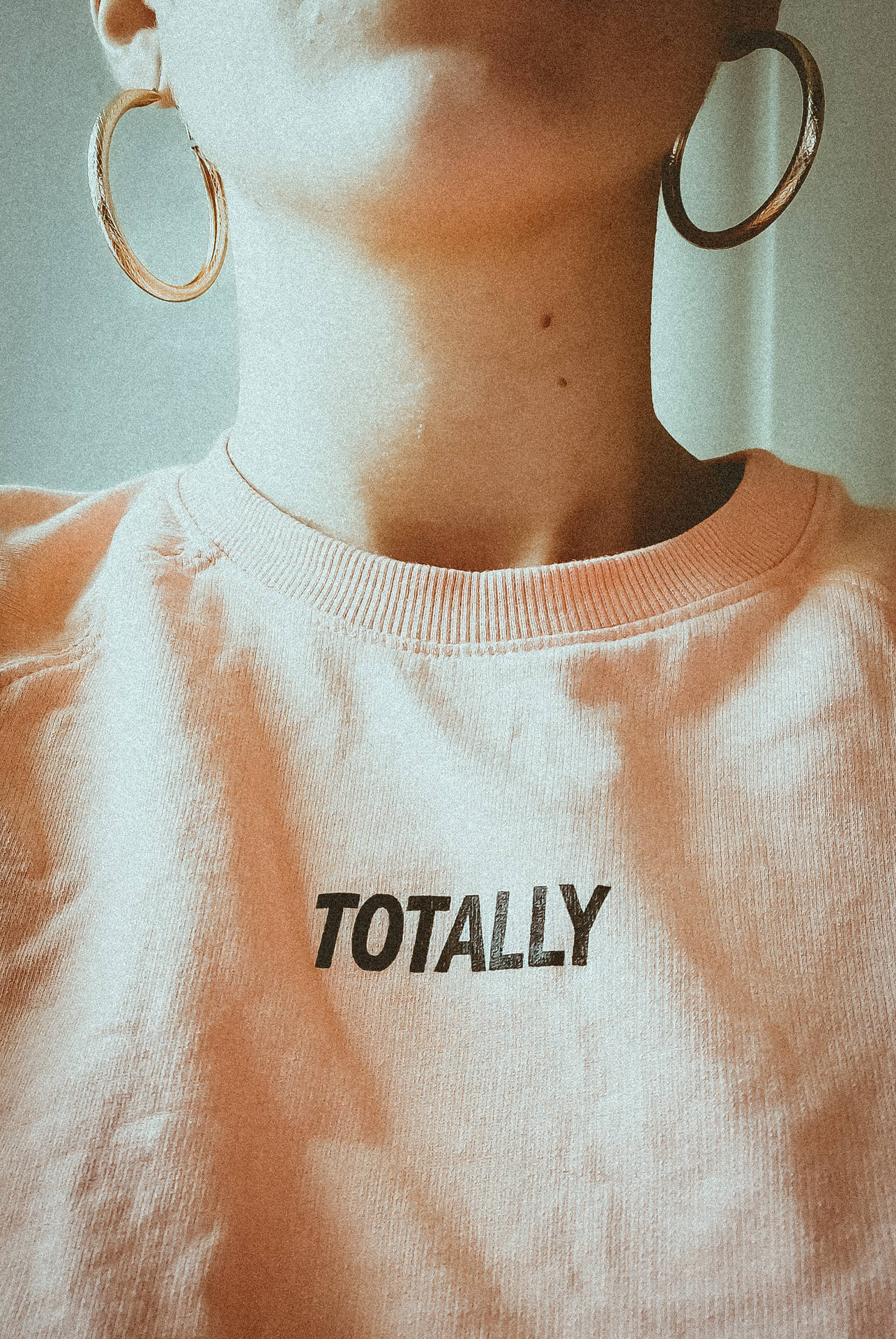 Peach Shirt With Bold Font