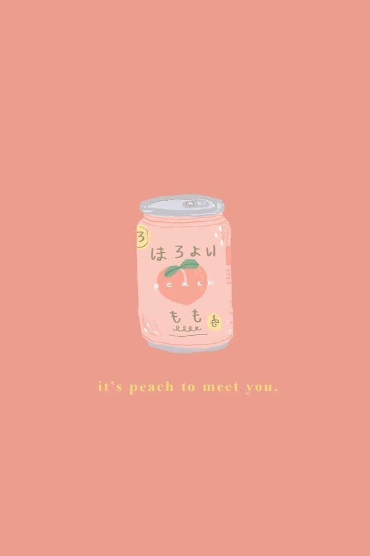 Peach Soda Greeting Aesthetic Wallpaper