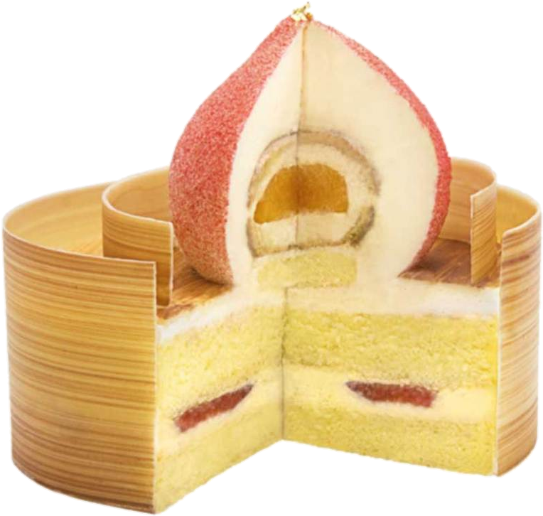 Peach Themed Cake Creation PNG