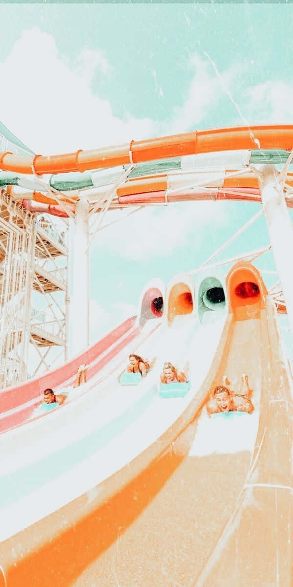 A Water Slide With People On It