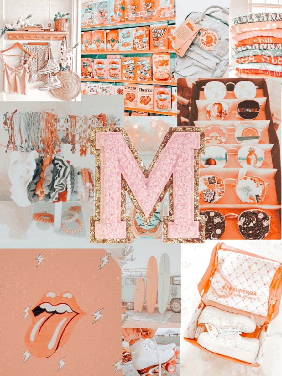 Peachy M Aesthetic Collage Wallpaper