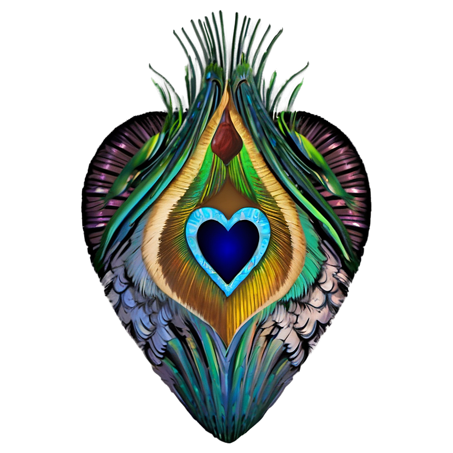 Peacock Blue Heart Emoji Png 06272024 PNG