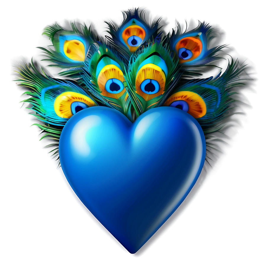 Peacock Blue Heart Emoji Png 39 PNG