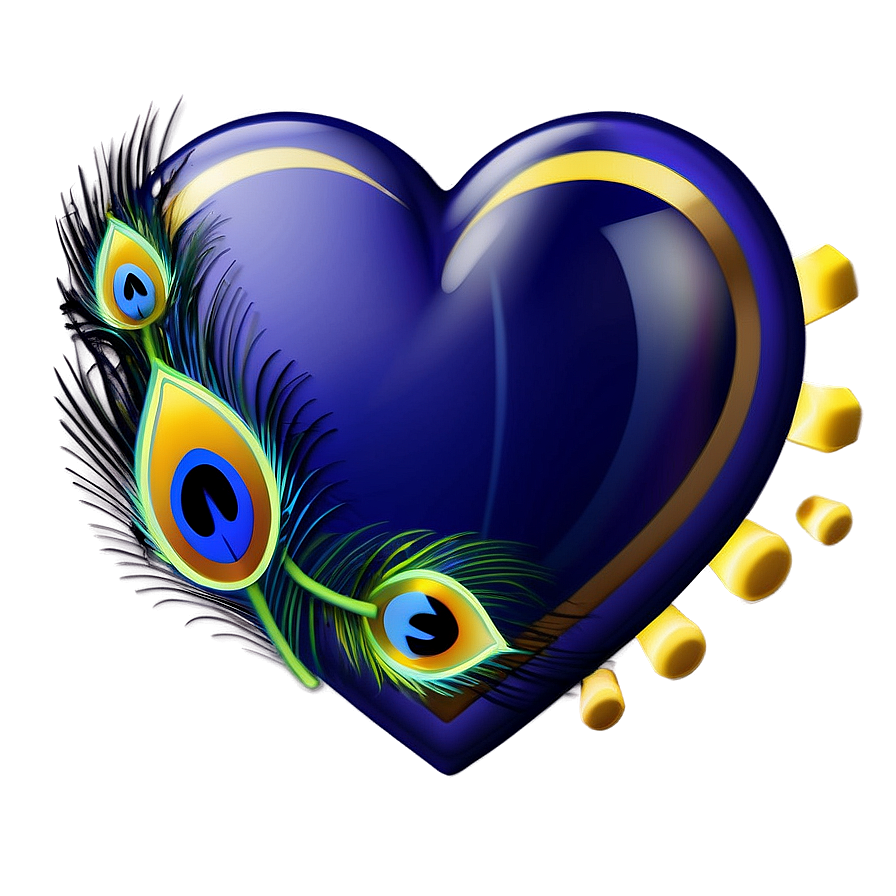 Peacock Blue Heart Emoji Png Bjm PNG