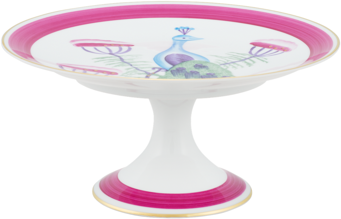 Peacock Design Cake Stand PNG