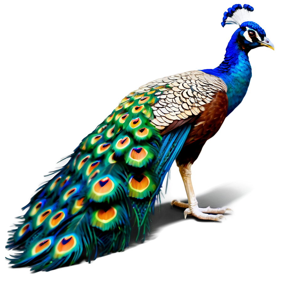 Peacock Displaying Feathers Png Ktg45 PNG