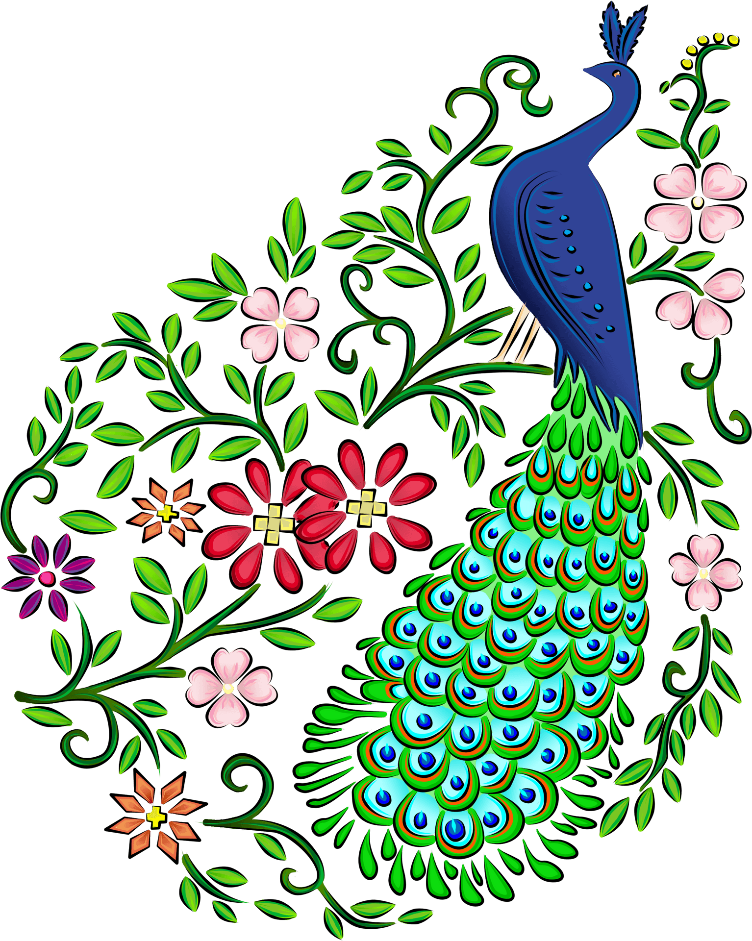 Peacock Feather Artwork PNG